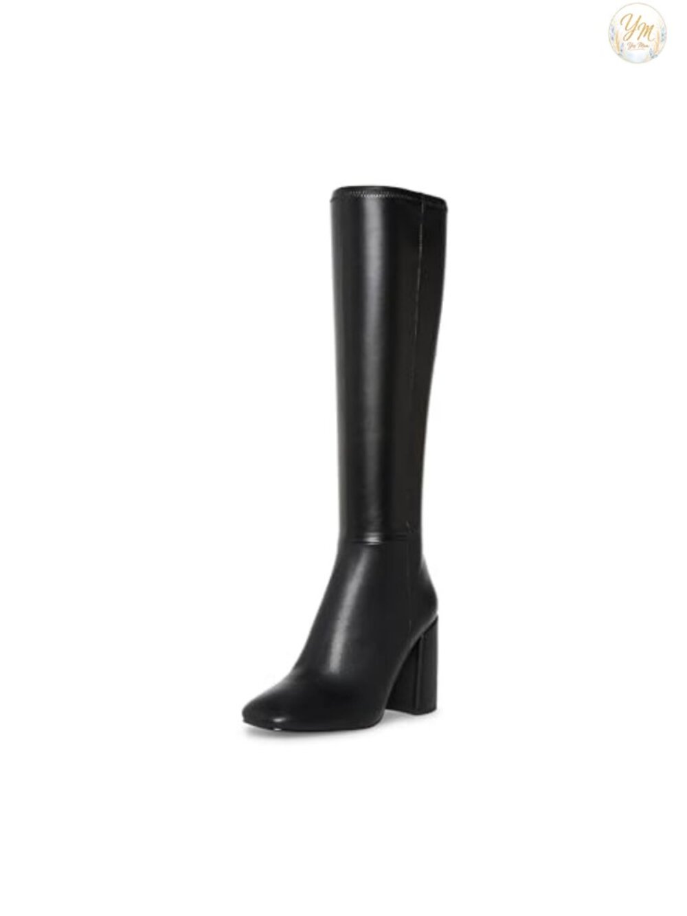 Steve Madden Lizah Leather Knee-High Boots Square Toe Block Heel